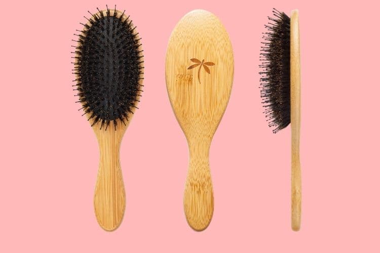Wooden hair brush for oily tangled hair