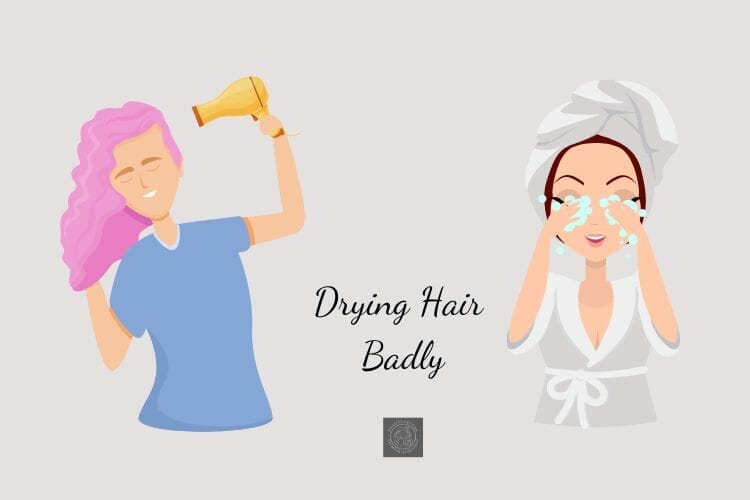 drying hair badly can damage curly hair