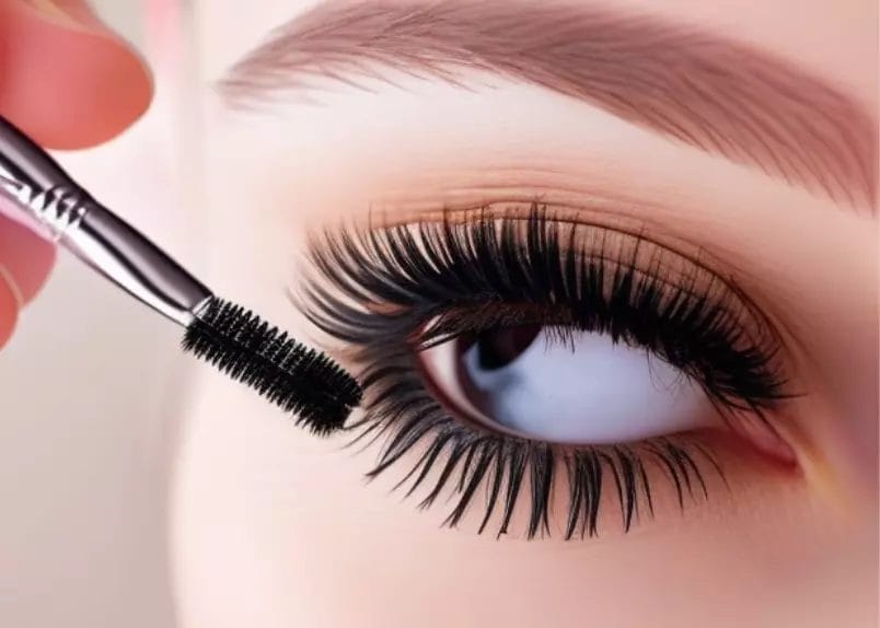 saturate the lashes with few drops of micellar water